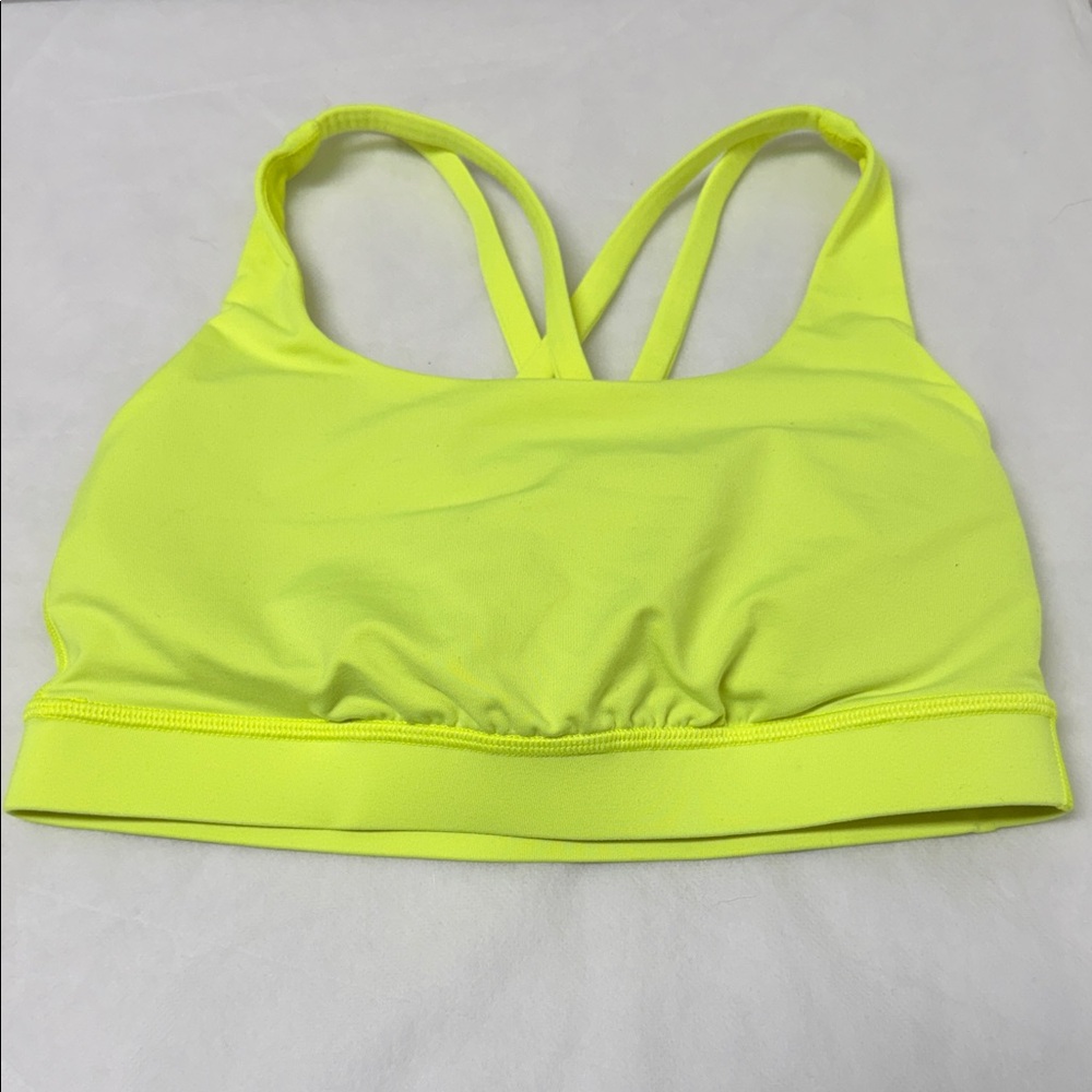 lululemon athletica Neon Yellow Crisscross Back Sports Bra - Picture 3 of 5
